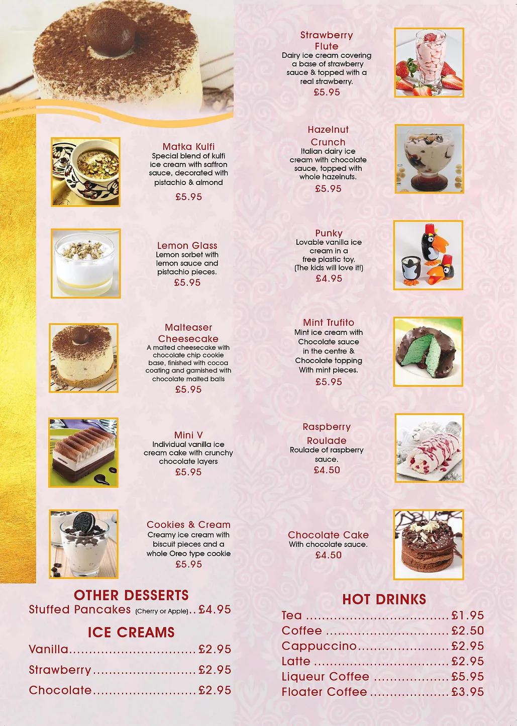 Dessert Menu